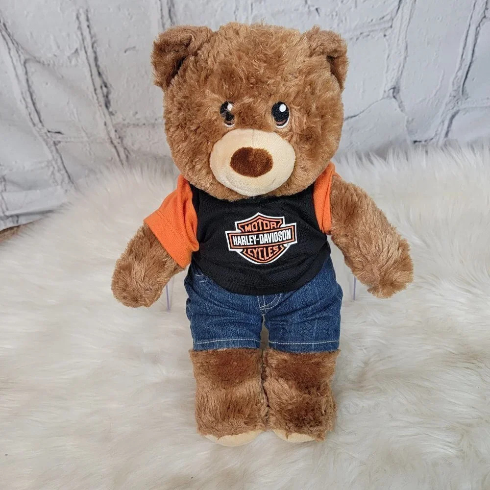 Teddy BAB Harley Davidson Shirt Plush Stuffed Animal Build A Bear Toy Collect